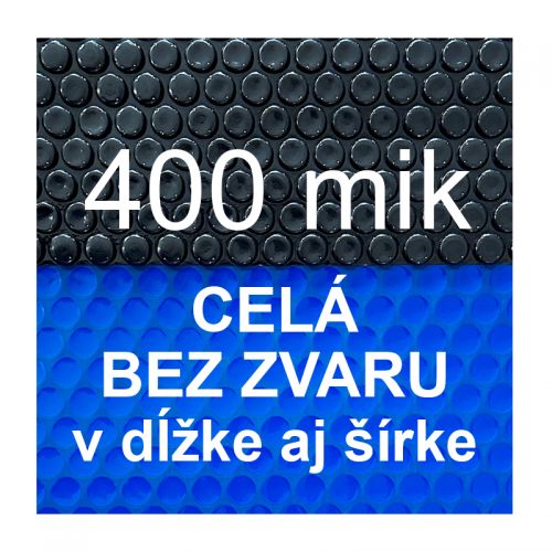 Solárna plachta - fólia na bazén 400mik modročierna - celá bez zvaru