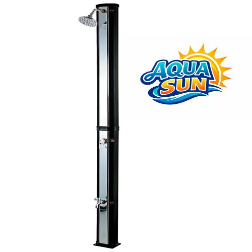 Solárna sprcha AquaSun záhradná 40 L čierna - zrkadlový dekor