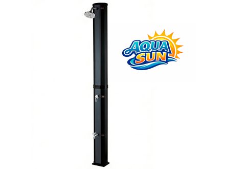 Foto - Solárna sprcha AquaSun záhradná 40 L čierna - šedý dekor