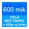 Solárna plachta - fólia na bazén 600mik modrá - vzor 3 bubliny - celá bez zvaru